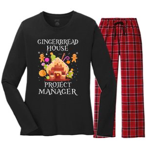 Gingerbread House Project Manager Decorating Baking Xmas Women's Long Sleeve Flannel Pajama Set 