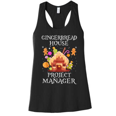 Gingerbread House Project Manager Decorating Baking Xmas Women's Racerback Tank