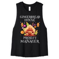 Gingerbread House Project Manager Decorating Baking Xmas Women's Racerback Cropped Tank