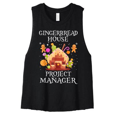 Gingerbread House Project Manager Decorating Baking Xmas Women's Racerback Cropped Tank