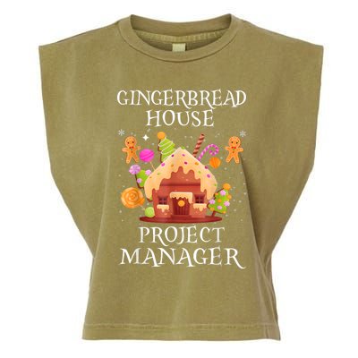 Gingerbread House Project Manager Decorating Baking Xmas Garment-Dyed Women's Muscle Tee