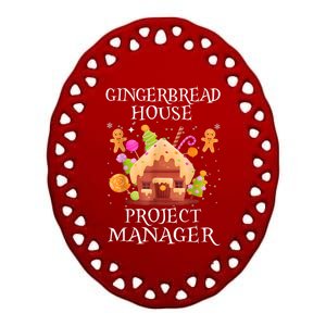 Gingerbread House Project Manager Decorating Baking Xmas Ceramic Oval Ornament