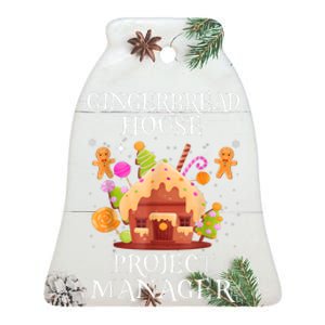 Gingerbread House Project Manager Decorating Baking Xmas Ceramic Bell Ornament