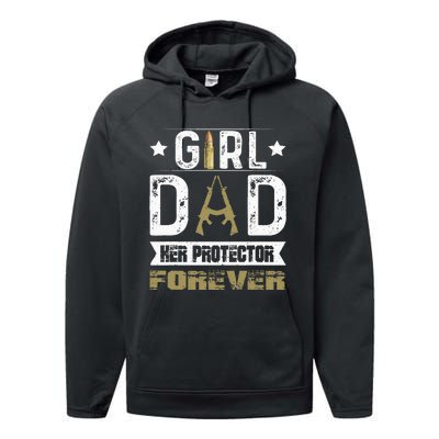 GirlDad Her Protector Forever Father Day Performance Fleece Hoodie