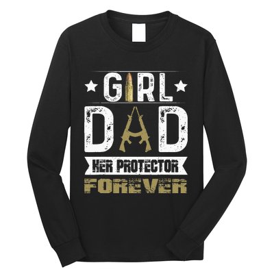 GirlDad Her Protector Forever Father Day Long Sleeve Shirt