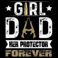 GirlDad Her Protector Forever Father Day Flat Bill Trucker Hat