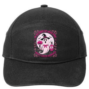 Ghost Halloween Pumpkins Breast Cancer 7-Panel Snapback Hat