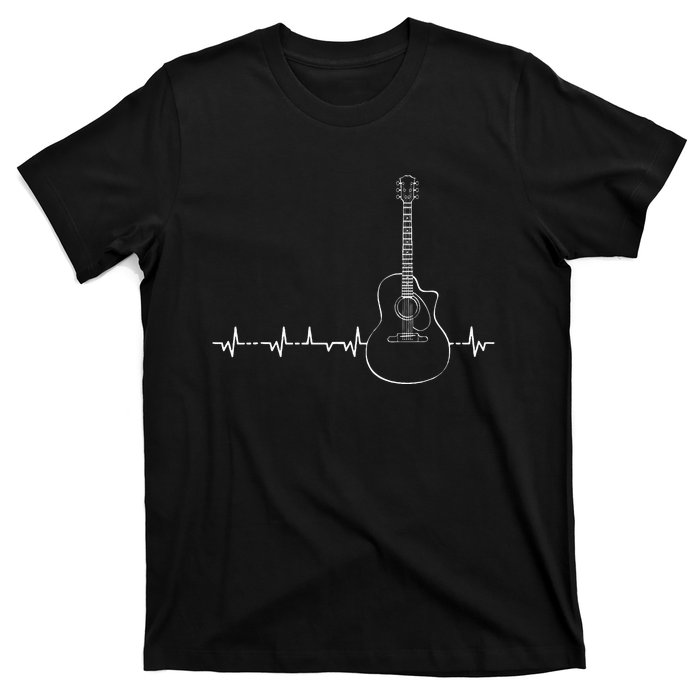 Guitar Heartbeat Pulse Musical Theme T-Shirt