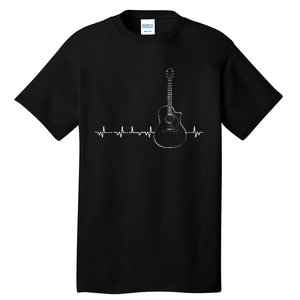 Guitar Heartbeat Pulse Musical Theme Tall T-Shirt