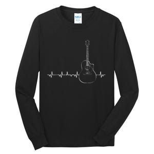 Guitar Heartbeat Pulse Musical Theme Tall Long Sleeve T-Shirt