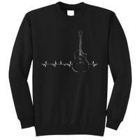 Guitar Heartbeat Pulse Musical Theme Tall Sweatshirt