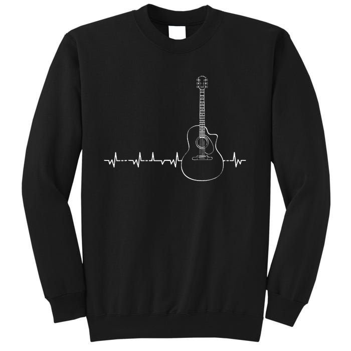 Guitar Heartbeat Pulse Musical Theme Tall Sweatshirt