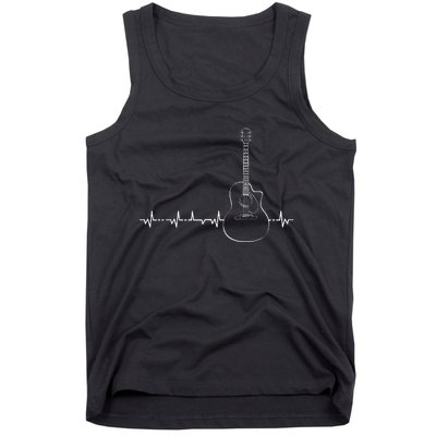 Guitar Heartbeat Pulse Musical Theme Tank Top