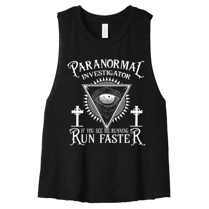 Ghost Hunter Paranormal Investigator Women's Racerback Cropped Tank