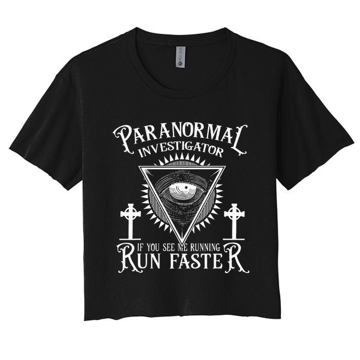 Ghost Hunter Paranormal Investigator Women's Crop Top Tee