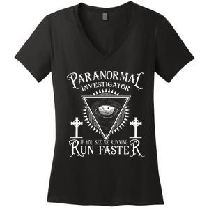 Ghost Hunter Paranormal Investigator Women's V-Neck T-Shirt