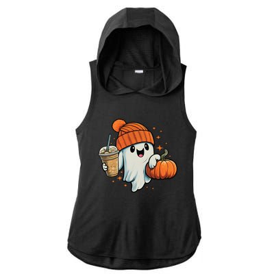 Ghost Hold Pumpkin Ing Coffee Halloween Iced Coffee Gift Ladies PosiCharge Tri-Blend Wicking Draft Hoodie Tank