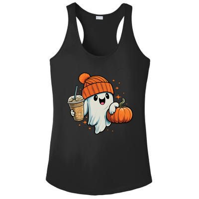 Ghost Hold Pumpkin Ing Coffee Halloween Iced Coffee Gift Ladies PosiCharge Competitor Racerback Tank