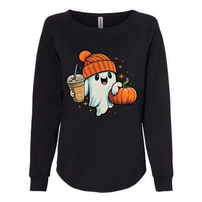 Ghost Hold Pumpkin Ing Coffee Halloween Iced Coffee Gift Womens California Wash Sweatshirt