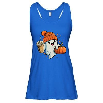 Ghost Hold Pumpkin Ing Coffee Halloween Iced Coffee Gift Ladies Essential Flowy Tank