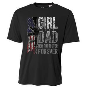 GirlDad Her Protector Forever Funny Father Cooling Performance Crew T-Shirt