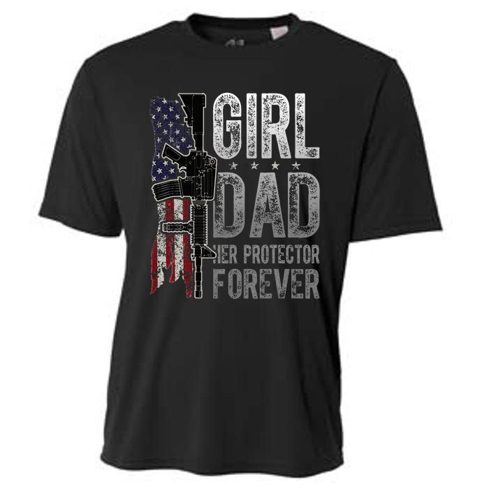 GirlDad Her Protector Forever Funny Father Cooling Performance Crew T-Shirt