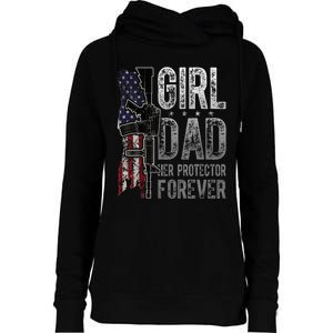 GirlDad Her Protector Forever Funny Father Womens Funnel Neck Pullover Hood