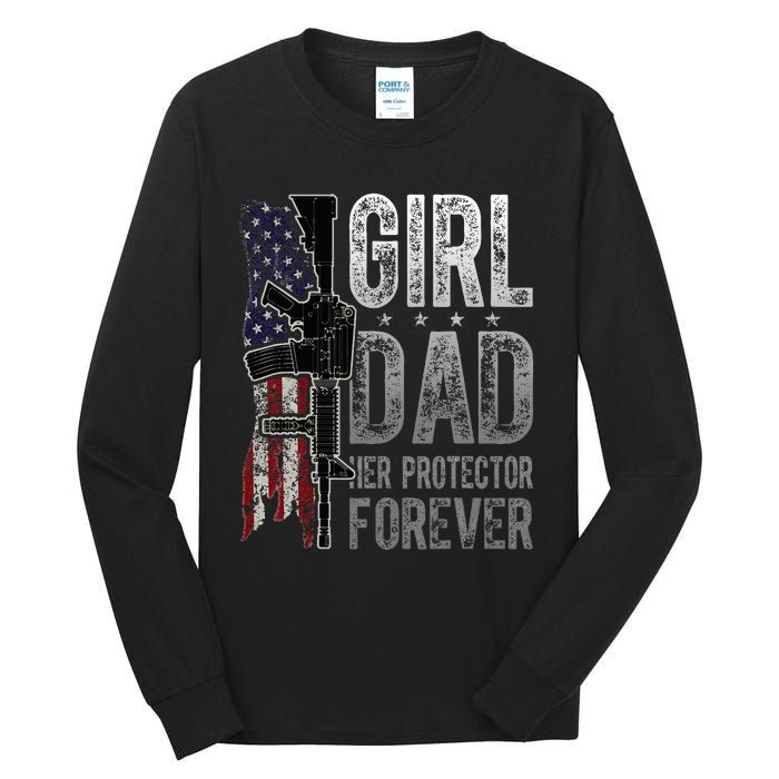 GirlDad Her Protector Forever Funny Father Tall Long Sleeve T-Shirt