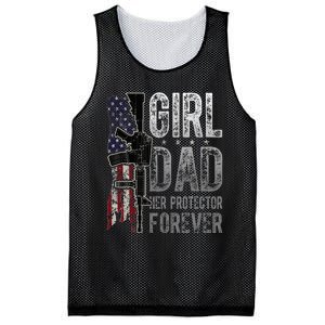 GirlDad Her Protector Forever Funny Father Mesh Reversible Basketball Jersey Tank