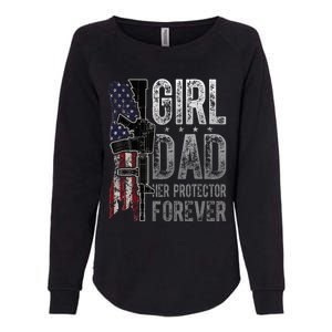 GirlDad Her Protector Forever Funny Father Womens California Wash Sweatshirt