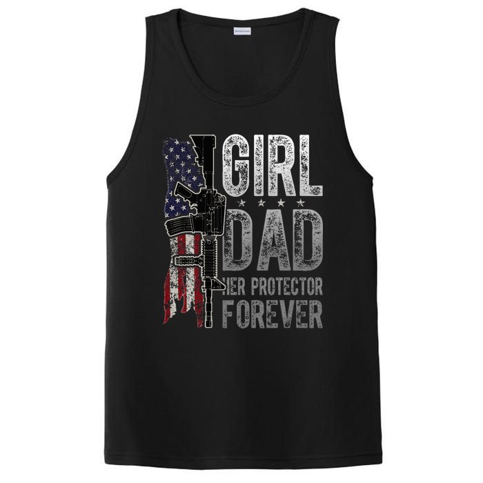 GirlDad Her Protector Forever Funny Father PosiCharge Competitor Tank