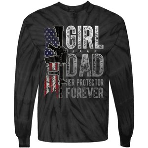 GirlDad Her Protector Forever Funny Father Tie-Dye Long Sleeve Shirt