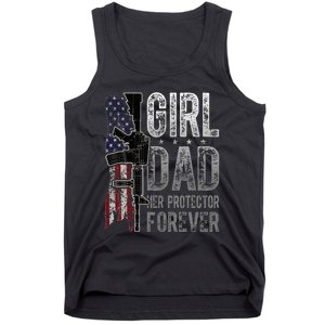 GirlDad Her Protector Forever Funny Father Tank Top