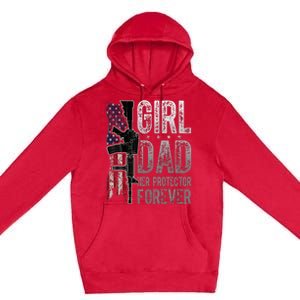 GirlDad Her Protector Forever Funny Father Premium Pullover Hoodie