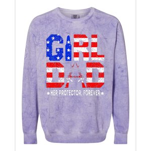 GirlDad Her Protector Forever Funny Father Colorblast Crewneck Sweatshirt