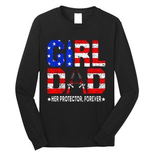 GirlDad Her Protector Forever Funny Father Long Sleeve Shirt