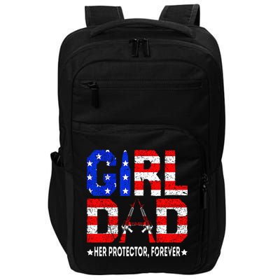 GirlDad Her Protector Forever Funny Father Impact Tech Backpack