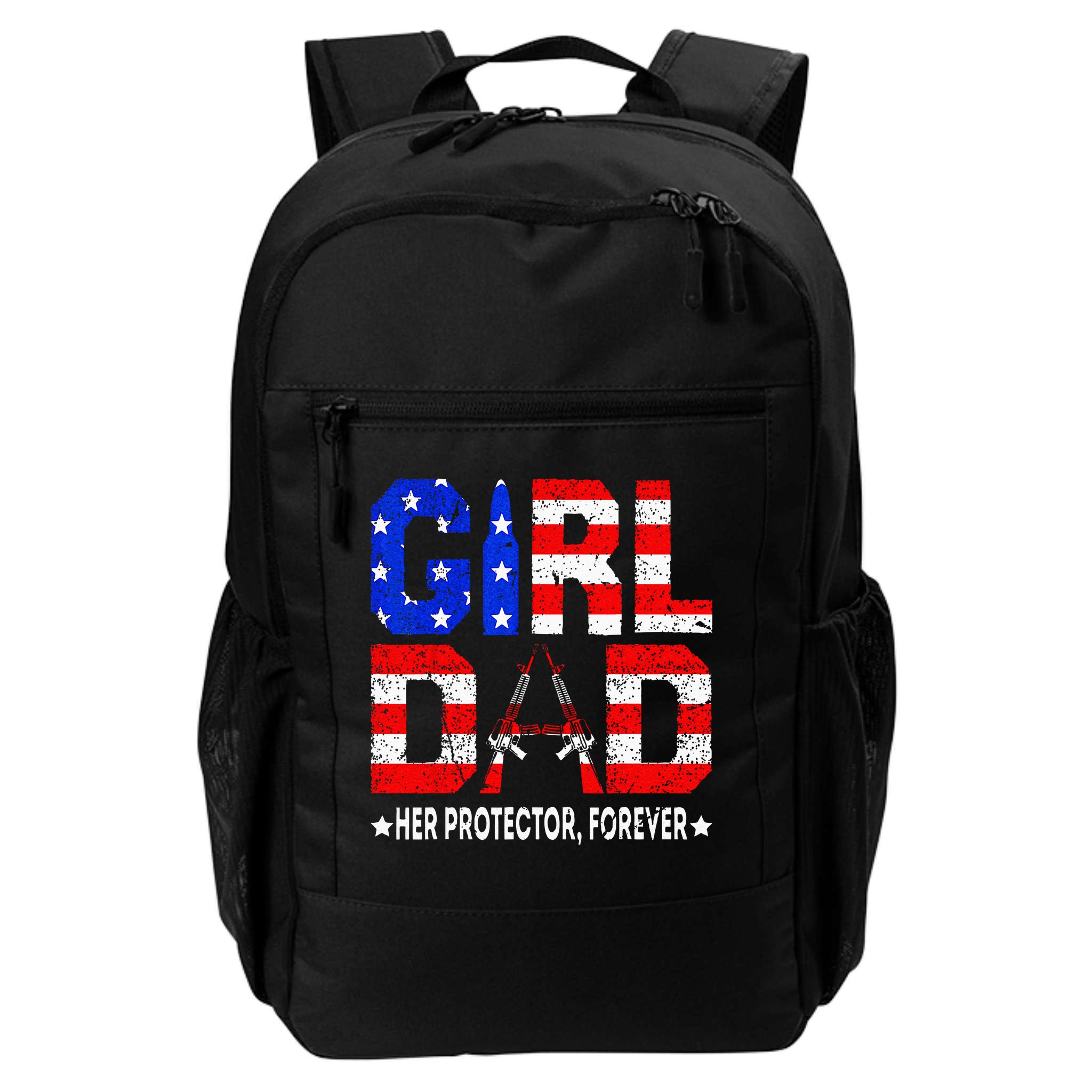 GirlDad Her Protector Forever Funny Father Backpack
