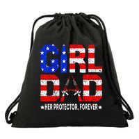 GirlDad Her Protector Forever Funny Father Drawstring Bag