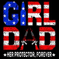 GirlDad Her Protector Forever Funny Father Drawstring Bag