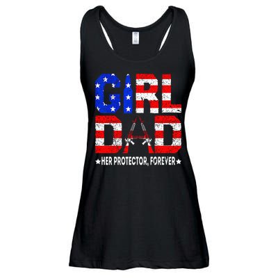 GirlDad Her Protector Forever Funny Father Ladies Essential Flowy Tank