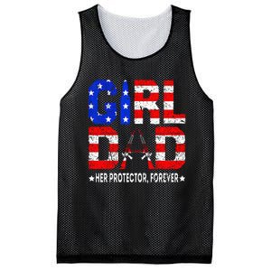 GirlDad Her Protector Forever Funny Father Mesh Reversible Basketball Jersey Tank