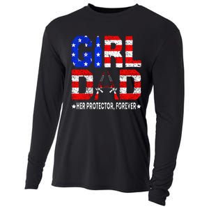 GirlDad Her Protector Forever Funny Father Cooling Performance Long Sleeve Crew