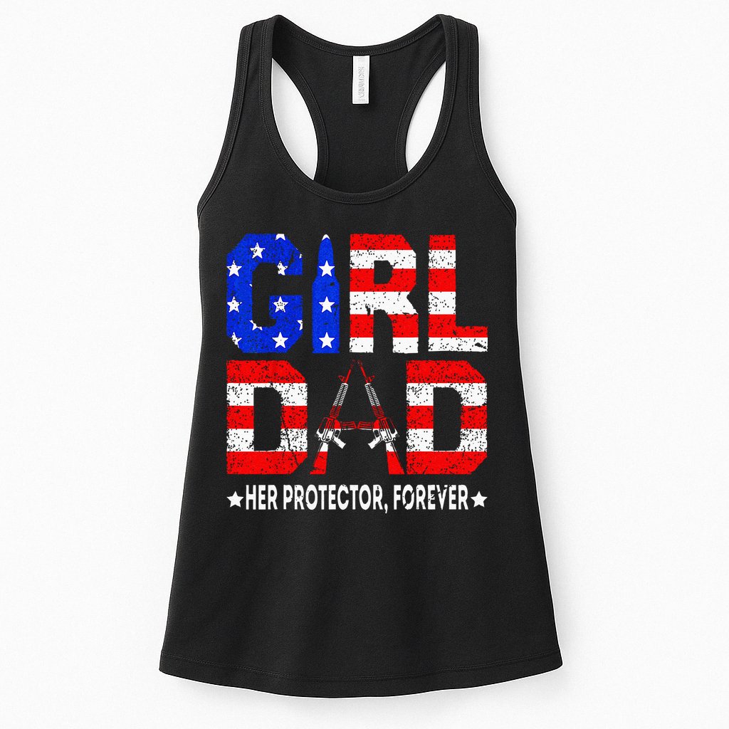 GirlDad Her Protector Forever Funny Father Womens Tank Top