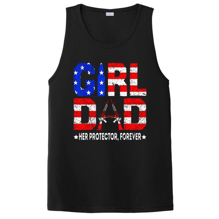 GirlDad Her Protector Forever Funny Father PosiCharge Competitor Tank