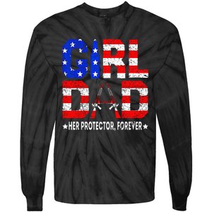 GirlDad Her Protector Forever Funny Father Tie-Dye Long Sleeve Shirt