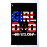 GirlDad Her Protector Forever Funny Father Golf Towel