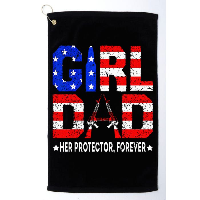 GirlDad Her Protector Forever Funny Father Golf Towel