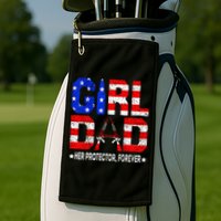 GirlDad Her Protector Forever Funny Father Golf Towel