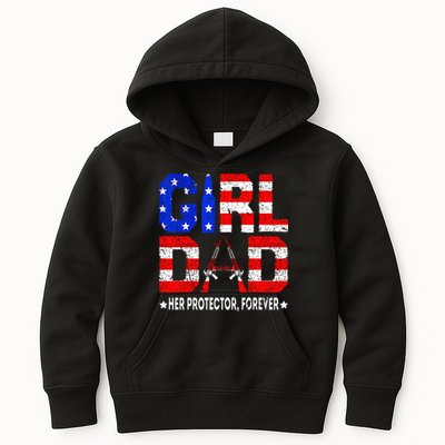 GirlDad Her Protector Forever Funny Father Kids Hoodie